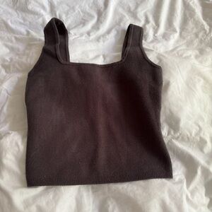 Free People Brown Fitted Sleeveless Crop Top